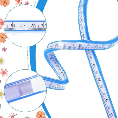 24" Flexible Sewing Ruler Graphic Design Ruler Drawing Curves Bendable Scale Rulers Double Side Bendy Rulers for Drawing Design Engineering Garment Woodworking, Blue, 24 Inch in Saudi Arabia