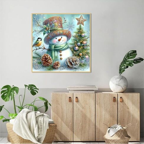jfyhab عيد الميلاد مجموعات الفن الماسي للبالغين، DIY عيد الميلاد ثلج والطيور اللوحة الماسية للبالغين المبتدئين، كامل جولة الحفر مجموعات الحرفية الكريستال لديكور الحائط المنزلي الحاضر 12x12 بوصة in Saudi Arabia