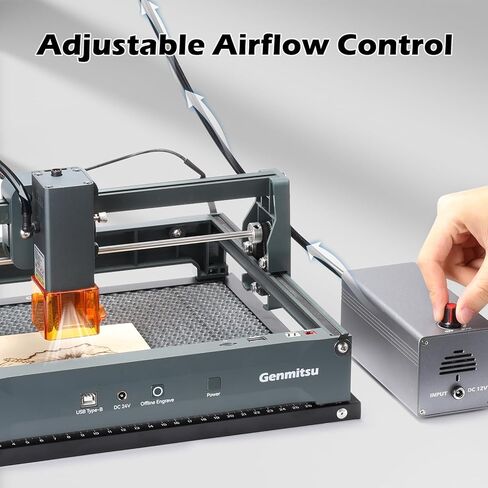 Genmitsu Air Assist Pump for Laser Cutter, Compatible with Genmitsu Kortek and Most CNC Milling or Laser Engraving Machine in The Market, Remove Smoke & Dust, Protect Desktop & Laser Lens in Saudi Arabia