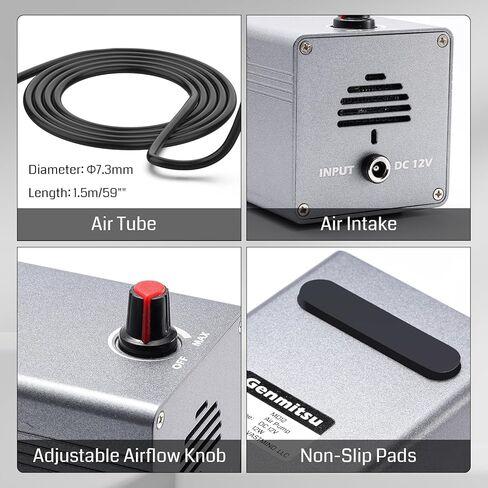 Genmitsu Air Assist Pump for Laser Cutter, Compatible with Genmitsu Kortek and Most CNC Milling or Laser Engraving Machine in The Market, Remove Smoke & Dust, Protect Desktop & Laser Lens in Saudi Arabia