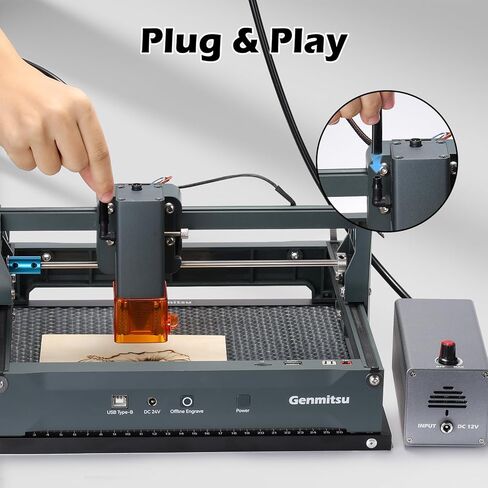 Genmitsu Air Assist Pump for Laser Cutter, Compatible with Genmitsu Kortek and Most CNC Milling or Laser Engraving Machine in The Market, Remove Smoke & Dust, Protect Desktop & Laser Lens in Saudi Arabia