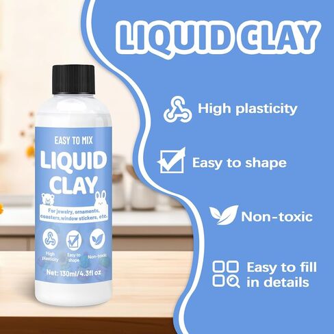 130ml White Liquid Polymer Oven-Bake Clay, Baking Molding, Very for DIY Decorations, Jewelry, Toys, Household Items in Kuwait