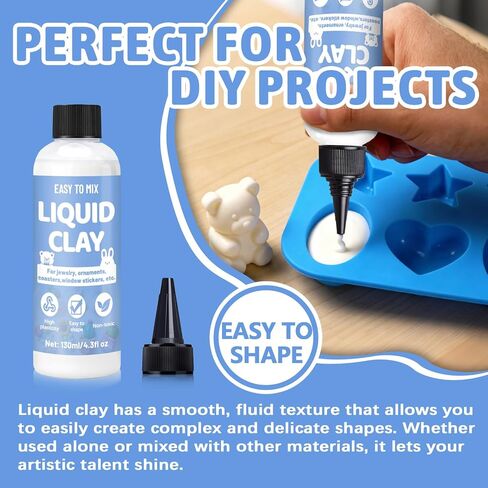 130ml White Liquid Polymer Oven-Bake Clay, Baking Molding, Very for DIY Decorations, Jewelry, Toys, Household Items in Kuwait