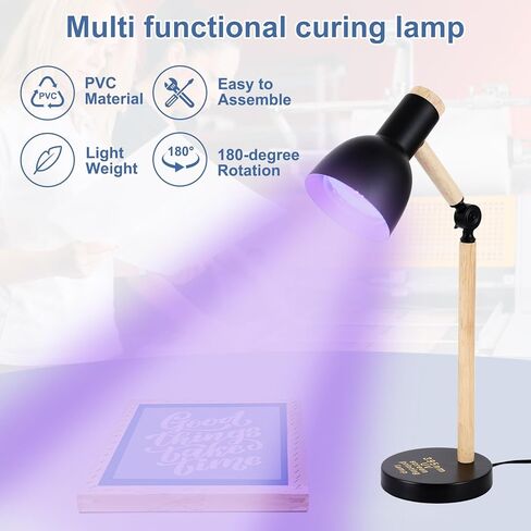Ontesik 30W UV Light for Resin Screen Printing Exposure lamp, 395nm UV lamp Curing lamp Adjustable Angle, Suitable for Screen Printing Machine, (Black) in Saudi Arabia