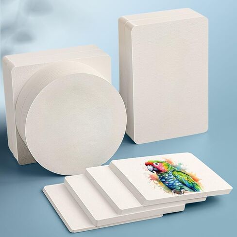 50pcs Watercolor Paper Postcard Art Painting Rectangular Circular Special Paper Medium Thick Doublesided Pattern Blank Cardboard (Square) in Saudi Arabia