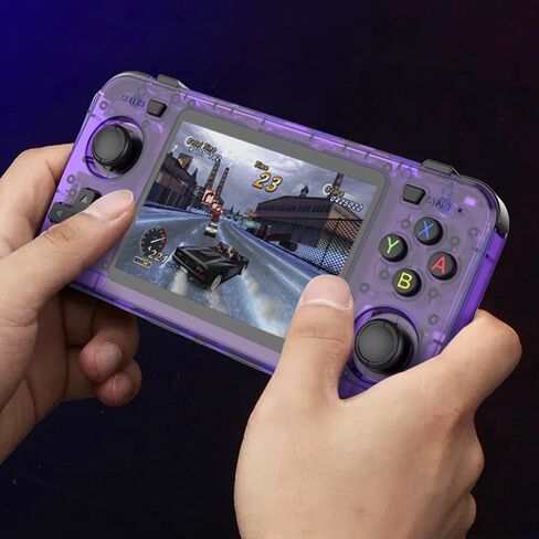 New R36H Retro Handheld Game Console, 3.5" IPS Screen Portable Video Game Console ,Built in 64G Card & 15000 Games,Open Source Linux System (Purple,64g) in Saudi Arabia