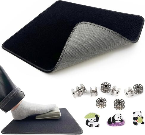 Sewing Machine Foot Pedal Non Slip Mat, with 3 Panda Embroidery, Sewing Machine Pedal Pad, Extra Large and Thicker Make Sure it Stays in Place in Saudi Arabia