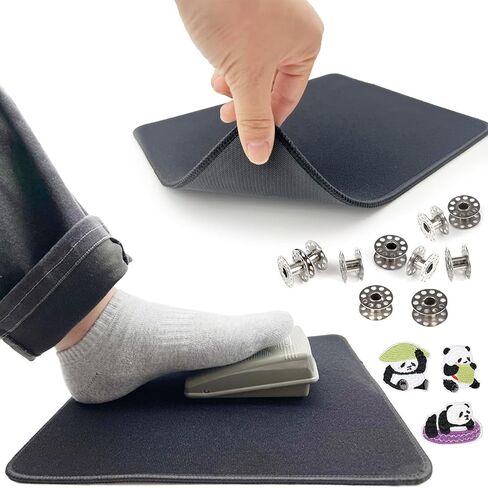 Sewing Machine Foot Pedal Non Slip Mat, with 3 Panda Embroidery, Sewing Machine Pedal Pad, Extra Large and Thicker Make Sure it Stays in Place in Saudi Arabia