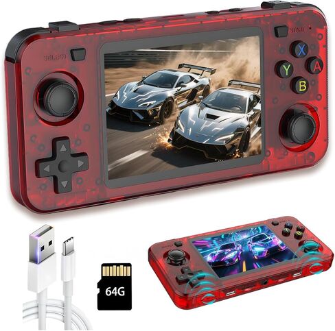 New R36H Retro Handheld Game Console, 3.5" IPS Screen Portable Video Game Console ,Built in 64G Card & 15000 Games,Open Source Linux System (Purple,64g) in Saudi Arabia