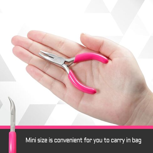 3 Inches Mini Bent Nose Pliers for Jewelry Making Bent Chain Nose Pliers Jewelry Making Plier Tools Mini Plier for Jewelry Making Supplies in Saudi Arabia