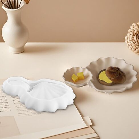 3 Pcs Bowl Resin Container Molds, Vessel Shell Silicone Candle Molds, Candle Bowl Storage Tray Mold for Epoxy Resin Craft DIY Jewelry Trinket Candy Tray, Perfect for Home Table Decoration in Saudi Arabia