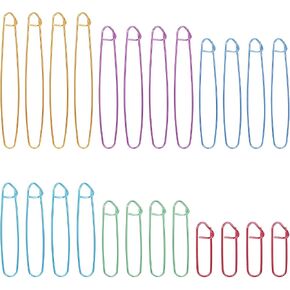 HJZHII 24 Pcs Knitting Stitch Holders, 6 Size Metal Stitch Holders Colorful Yarn Stitchs Holder Practical Knitting Crochet Hook Crochet Needle Holder for Quilting Sewing Knittings in Saudi Arabia