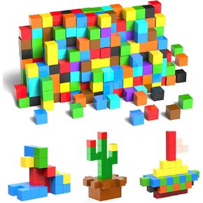 100PCS Magnetic Blocks,Magnetic Building Blocks for Toddlers Sensory & STEM Montessori Toys,Ideal Gifts for Boys Girls 3-8 Years Old in Kuwait