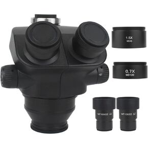 مجهر ستيريو عالي السحابة 7X-45X 7X-50X مجهر ثلاثي العينيات رأس WF10X/22 مم ملحقات عدسة للمجاهر (مع 1.5 × 0.7x) in Kuwait