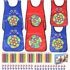 Sticky Ball Vest for Dodgeball Game, 6-Players Toy Set 6 Target Vests 48 Sticky Balls Fun Dodge Tag Game Promotes 3+ Kids Active Screen-Free, Indoor and Outside Running Games for Team Play in Saudi Arabia