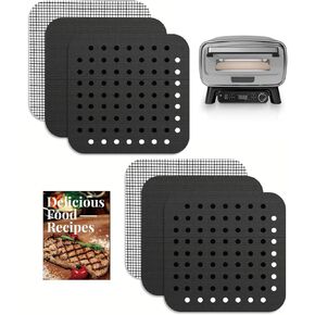 ملحقات بطانة قابلة لإعادة الاستخدام لفرن بيتزا Ninja Woodfire 8 في 1 للمدخن الخارجي MO201 - 2 صلب، 2 شبكي، و2 مثقوب (ألياف زجاجية PTFE، خالية من PFOA) - آمنة عند 500 درجة فهرنهايت in Kuwait