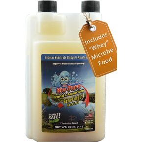 Bio-Pure Pond & Aquarium Beneficial Bacteria w/Deproteinized Whey (Microbe Nutrition) – 50/50 Dual-Action for Water Clarity + Bottom Waste – Natural Biological Cleaner for Ponds & Fish Tanks in Saudi Arabia