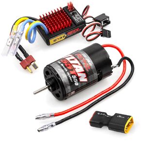 Brushed Power Combo 550 55T Motor 60/320A ESC BEC 6V/2A Splash-Proof for 1/10 RC Crawler Car Trx4 Trx6 Axial SCX10 II III Redcat Gen7 Gen8 V2 RC4WD D90,Slow Car in Saudi Arabia