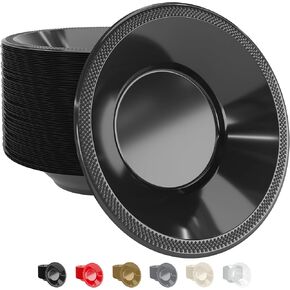 أوعية بلاستيكية ذهبية سعة 12 أونصة، أوعية يمكن التخلص منها لشوربة الطعام الساخن، 50 قطعة - للحساء والسلطة والحبوب والحلويات ومستلزمات الحفلات in Kuwait