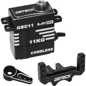 GOTECK Sub Micro Servo Coreless 8.4V مؤازرة توجيه عزم دوران عالية مع جبل وقرن مؤازر معدني لسيارة RC الزاحفة SCX24 C10 JLU Bronco Axial 1/24 ترقية أجزاء in Kuwait