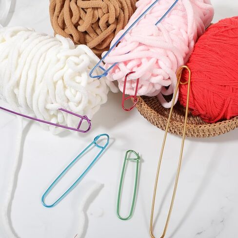 HJZHII 24 Pcs Knitting Stitch Holders, 6 Size Metal Stitch Holders Colorful Yarn Stitchs Holder Practical Knitting Crochet Hook Crochet Needle Holder for Quilting Sewing Knittings in Saudi Arabia