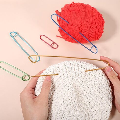 HJZHII 24 Pcs Knitting Stitch Holders, 6 Size Metal Stitch Holders Colorful Yarn Stitchs Holder Practical Knitting Crochet Hook Crochet Needle Holder for Quilting Sewing Knittings in Saudi Arabia
