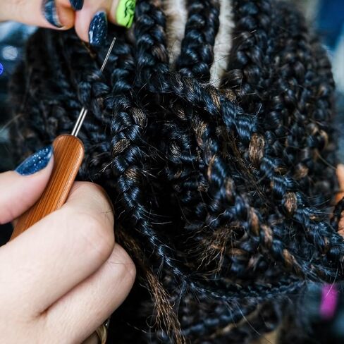 XLIUAX 6 عبوات من خطافات الكروشيه Dreadlock للشعر، 2 أنماط من أدوات إبرة الكروشيه للشعر المجدول 0.5 مم 0.75 مم 1 مم طرف إبرة نسج خطافات كروشيه للحفاظ على الرهبة الحقيقية in Saudi Arabia