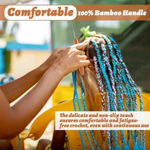 XLIUAX 6 عبوات من خطافات الكروشيه Dreadlock للشعر، 2 أنماط من أدوات إبرة الكروشيه للشعر المجدول 0.5 مم 0.75 مم 1 مم طرف إبرة نسج خطافات كروشيه للحفاظ على الرهبة الحقيقية in Saudi Arabia