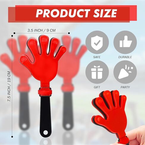 36 Pcs Hand Clappers for Sporting Events Loud Plastic Noisemakers for Football Basketball Baseball Fans(Red and Black) in Saudi Arabia