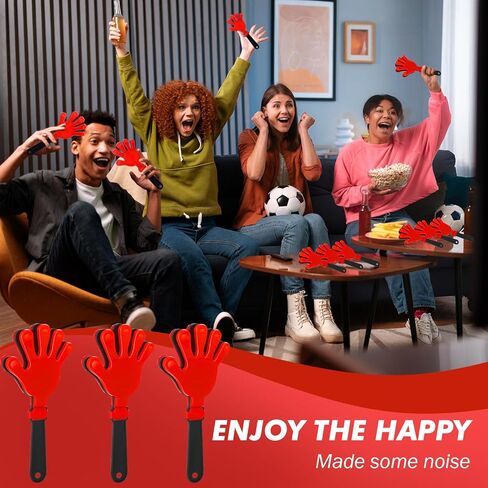 36 Pcs Hand Clappers for Sporting Events Loud Plastic Noisemakers for Football Basketball Baseball Fans(Red and Black) in Saudi Arabia