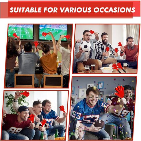 36 Pcs Hand Clappers for Sporting Events Loud Plastic Noisemakers for Football Basketball Baseball Fans(Red and Black) in Saudi Arabia