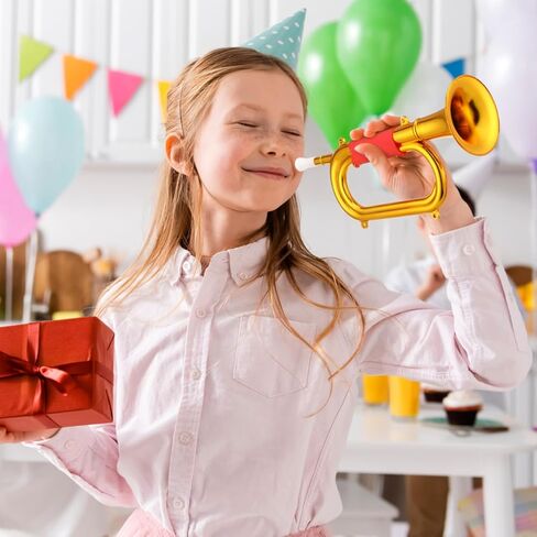 besportble، لعبة البوق الذهبي للأولاد والبنات، قرن بوق واقعي للعروض المسرحية، وممارسة الموسيقى واللعب التعليمي، آلة موسيقية ممتعة للبنين والبنات in Kuwait
