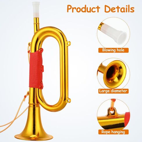 besportble، لعبة البوق الذهبي للأولاد والبنات، قرن بوق واقعي للعروض المسرحية، وممارسة الموسيقى واللعب التعليمي، آلة موسيقية ممتعة للبنين والبنات in Kuwait