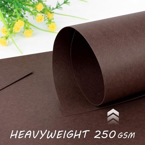 30 ورقة بطاقات بنية داكنة 8.5 × 11، 250 جرامًا للمتر المربع/92 رطلًا من ورق الحرف اليدوية، ورق طباعة من الورق السميك للقهوة لصنع البطاقات، وسجل القصاصات، والحرف اليدوية، وبطاقات المعايدة، والدعوات، والقوائم in Kuwait