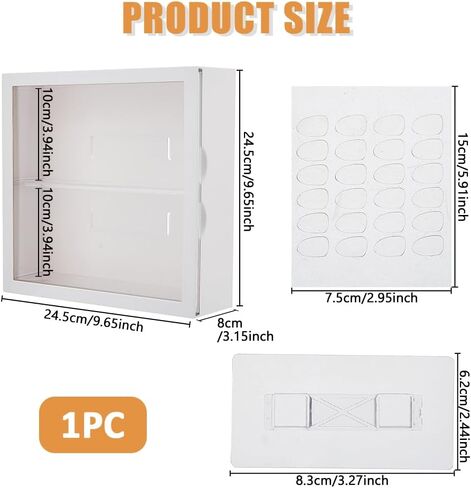 DICOSMETIC 2-Tier انزلاق الباب أرقام عرض القضية 24.5x8x24.5cm واضح عرض حالة بيضاء المقتنيات مربع الجدار شنقا مربع لعرض Minifigure أنيمي قطعة أثرية in Saudi Arabia