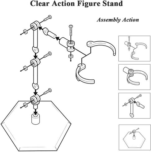 حامل شخصيات الحركة، 6 قطع قاعدة حامل عرض شخصيات الحركة قابلة للتعديل متوافقة مع دمية جاندام، حامل دعم النموذج مع مفك البراغي in Kuwait