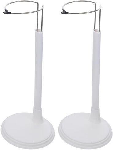 White Adjustable Doll Stand, 2Pcs Doll Stand Display Rack Sturdy Plush Fixing with Stable Base for Creative Tabletop Presentation Support for Collectible Figures in Saudi Arabia