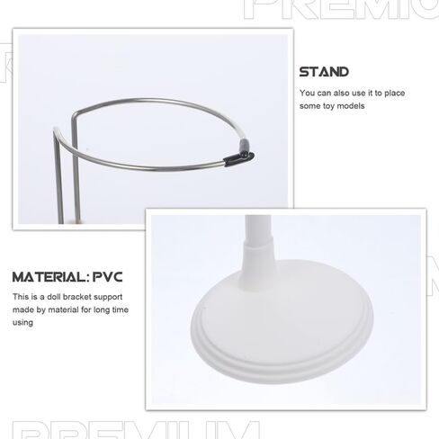 White Adjustable Doll Stand, 2Pcs Doll Stand Display Rack Sturdy Plush Fixing with Stable Base for Creative Tabletop Presentation Support for Collectible Figures in Saudi Arabia