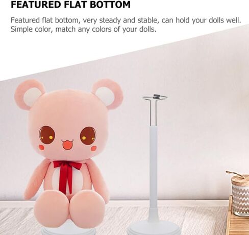 White Adjustable Doll Stand, 2Pcs Doll Stand Display Rack Sturdy Plush Fixing with Stable Base for Creative Tabletop Presentation Support for Collectible Figures in Saudi Arabia
