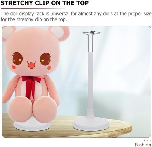 White Adjustable Doll Stand, 2Pcs Doll Stand Display Rack Sturdy Plush Fixing with Stable Base for Creative Tabletop Presentation Support for Collectible Figures in Saudi Arabia