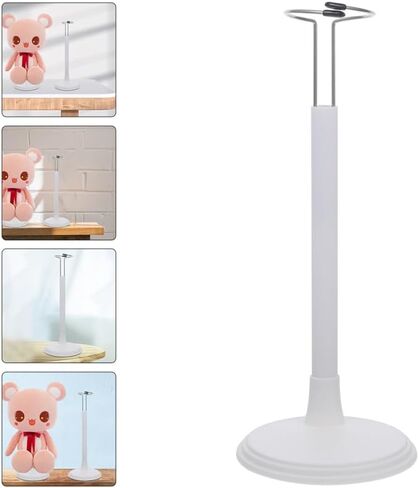 White Adjustable Doll Stand, 2Pcs Doll Stand Display Rack Sturdy Plush Fixing with Stable Base for Creative Tabletop Presentation Support for Collectible Figures in Saudi Arabia