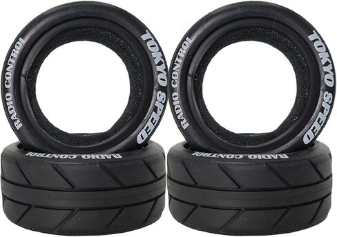 1/10 On Road Tires RC Soft Rubber Street Touring Tyres OD 65mm For 1:10 Rally Racing Drift Car Tamiya TT01 TT02 XV01 TA06 A959 PTG2 HPI KYOSHO HSP PTG2 Traxxas RC On-Road Wheels Rims 4PCS in Saudi Arabia