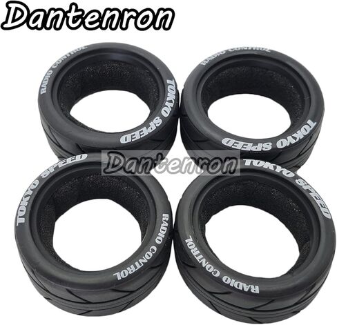 1/10 On Road Tires RC Soft Rubber Street Touring Tyres OD 65mm For 1:10 Rally Racing Drift Car Tamiya TT01 TT02 XV01 TA06 A959 PTG2 HPI KYOSHO HSP PTG2 Traxxas RC On-Road Wheels Rims 4PCS in Saudi Arabia