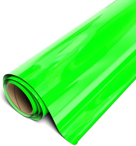 Siser EasyWeed Heat Transfer Vinyl 11.8" x 5ft Roll (Fluorescent Green) - - Compatible with Siser, Cricut, Silhouette and Other Craft/Professional Cutters - CPSIA Certified in Saudi Arabia