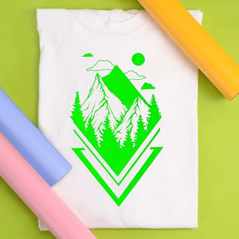 Siser EasyWeed Heat Transfer Vinyl 11.8" x 5ft Roll (Fluorescent Green) - - Compatible with Siser, Cricut, Silhouette and Other Craft/Professional Cutters - CPSIA Certified in Saudi Arabia