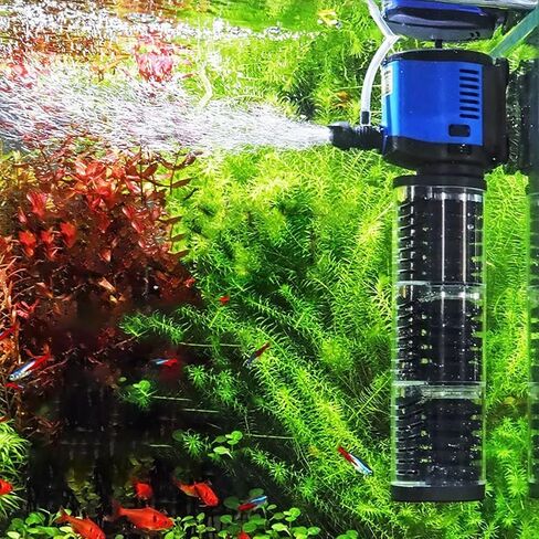 فلتر حوض السمك تاريوم لـ 40-150 جالون. خزان كريستال 300GPH ترشيح كيميائي حيوي، مضخة قوية غاطسة، مرشحات خزان الأسماك الداخلية، خزان كبير، بركة شفافة، صانع موجات الهواء، 4 في 1 in Kuwait