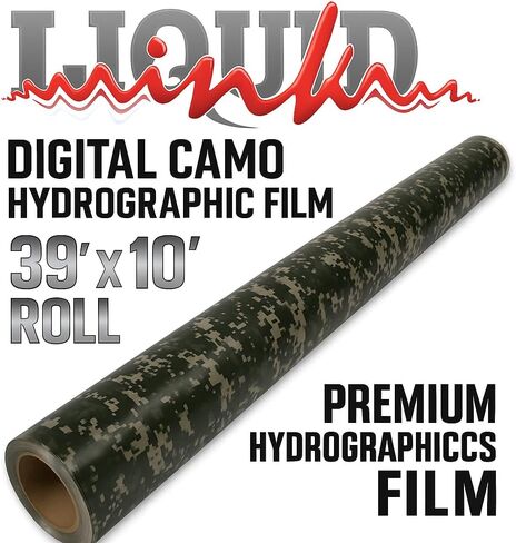 Atrend Liquid Ink Hydrographic Film, Digital Camouflage (Digi Camo) Pattern, Wide Format 39 Inch x 10 Ft Roll, 32 Sq Ft Coverage, Water Transfer Film for Custom Projects in Saudi Arabia