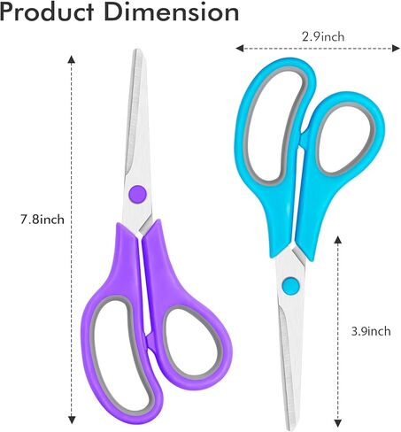 24 Pack Scissors Bulk, 8 Inch Sharp Scissors All Purpose for Office School Classroom, Shear Fabric Sewing Craft Cutting Paper for Adults Teachers Students, School Supplies for Right/Left Handles in Saudi Arabia
