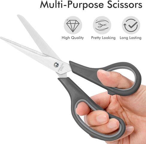 24 Pack Scissors Bulk, 8 Inch Sharp Scissors All Purpose for Office School Classroom, Shear Fabric Sewing Craft Cutting Paper for Adults Teachers Students, School Supplies for Right/Left Handles in Saudi Arabia
