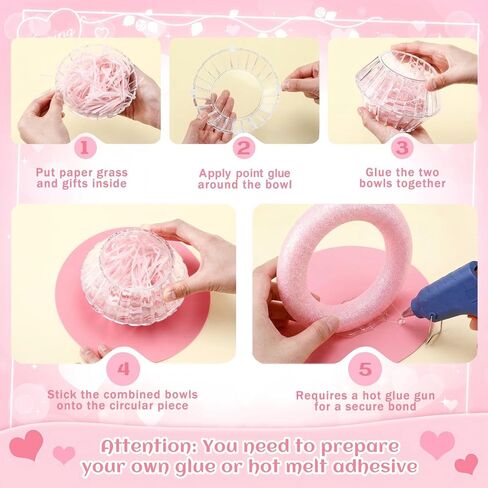 6 مجموعات من علب هدايا عيد الحب، مجموعة DIY عدة وردية عملاقة على شكل خاتم حلوى ماسي لتزيين صندوق حلوى مع وعاء شفاف وحلقة إسفنجية لامعة لعيد الحب الرومانسي جالنتين DIY هدية مقترحة لحفلات الزفاف in Saudi Arabia
